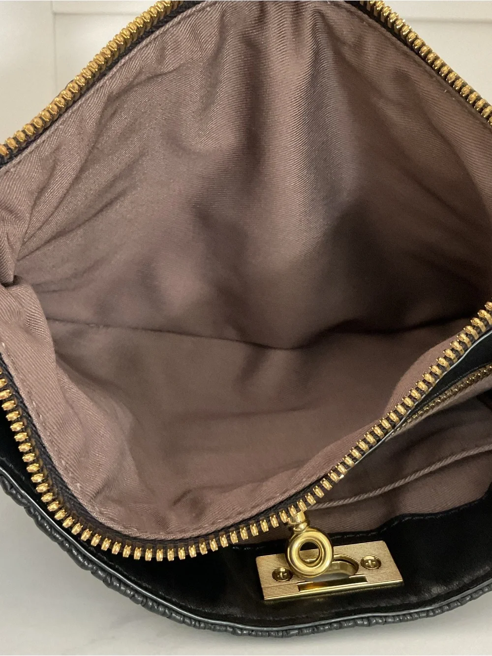 J. Crew Baby Brampton Quilted Leather Hobo Crossbody Bag